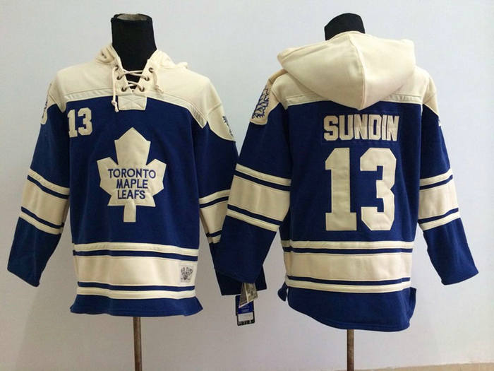 Toronto Maple Leafs 13 Mats Sundin navy blue NHL hockey hoddies