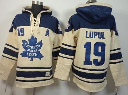 Toronto Maple Leafs 19 Joffrey Lupul Cream Stitched NHL Sawyer Hooded Sweatshirt