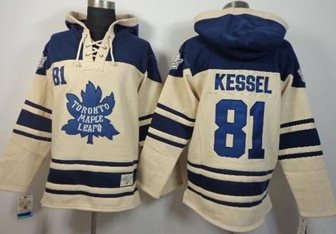 Toronto Maple Leafs 81 Phil Kessel Cream Stitched NHL Sawyer Hooded Sweatshirt