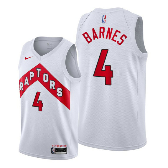 Toronto Raptors #4 Scottie Barnes White Jerseys