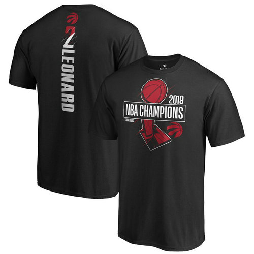 Toronto Raptors 2 Kawhi Leonard Fanatics Branded 2019 NBA Finals Champions Name & Number T-Shirt Black
