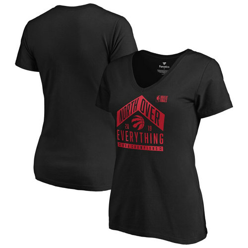 Toronto Raptors Fanatics Branded Women's 2019 NBA Finals Champions Tech V Neck T-Shirt Black