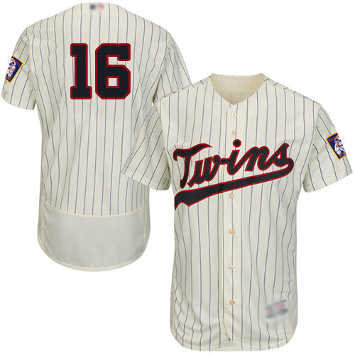 Twins #16 Jonathan Schoop Cream Strip Flexbase Authentic Collection Stitched Baseball Jersey