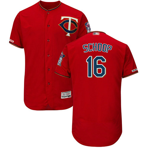 Twins #16 Jonathan Schoop Red Flexbase Authentic Collection Stitched Baseball Jersey