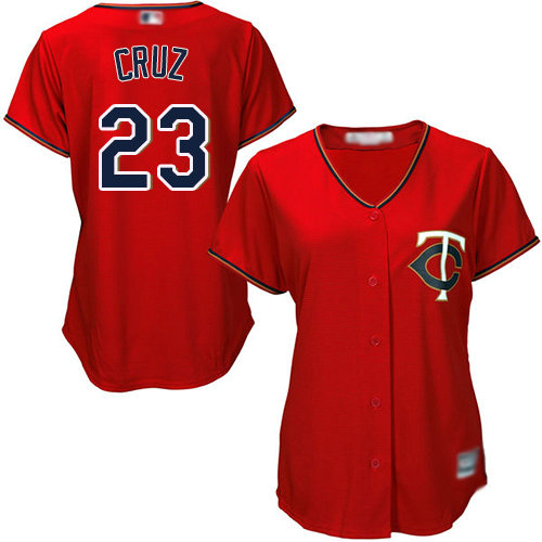 Twins #23 Nelson Cruz Red Alternate Women's Stitched Baseball Jersey