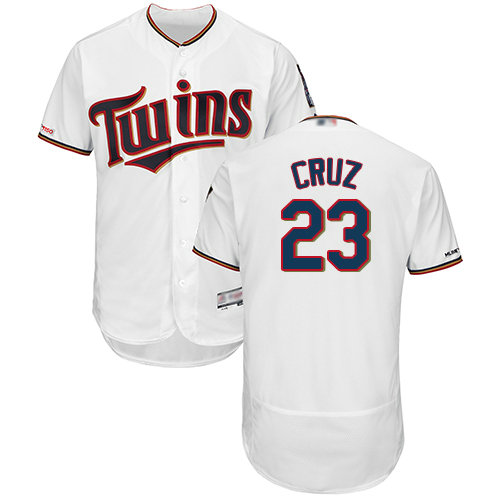 Twins #23 Nelson Cruz White Flexbase Authentic Collection Stitched Baseball Jersey