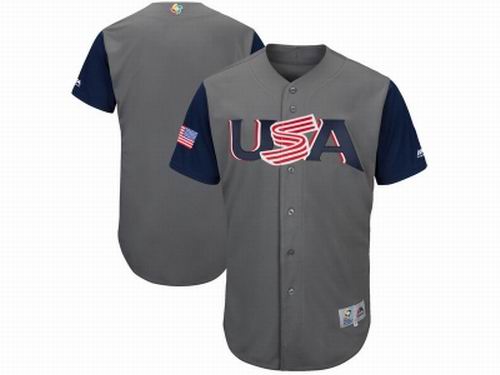 USA Baseball Blank Majestic Gray 2017 World Baseball Classic Team Jersey