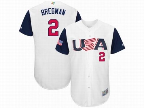 USA Baseball Majestic #2 Alex Bregman White 2017 World Baseball Classic Team Jersey