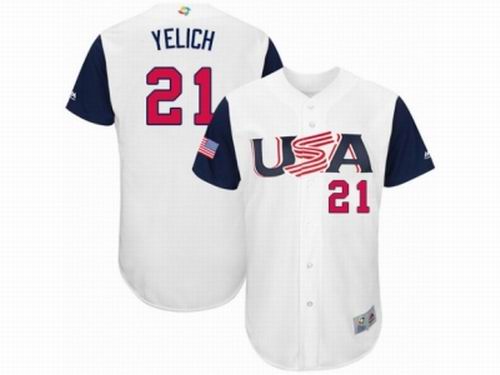 USA Baseball Majestic #21 Christian Yelich White 2017 World Baseball Classic Team Jersey