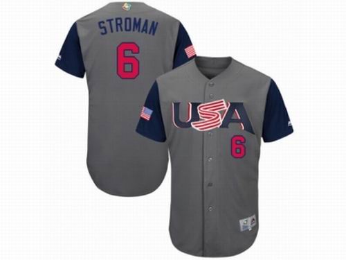 USA Baseball Majestic #6 Marcus Stroman Gray 2017 World Baseball Classic Team Jersey