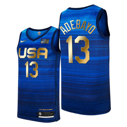 USA Dream Team #13 Bam Adebayo 2021 Tokyo Olymipcs Nike Basketball Jersey Blue
