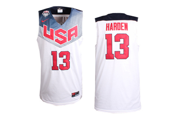USA Dream Team 13 harden white Basketball Jersey