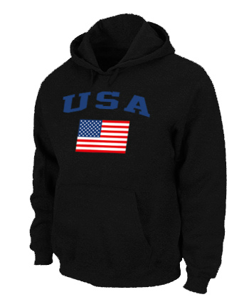 USA Olympics USA Flag Pullover Hoodie Black