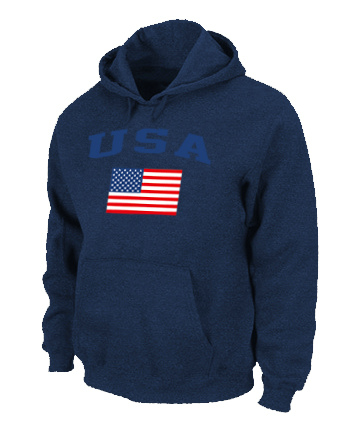 USA Olympics USA Flag Pullover Hoodie D.Blue