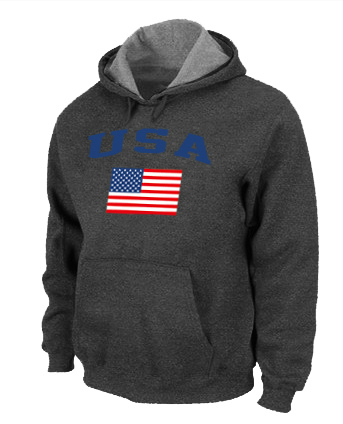 USA Olympics USA Flag Pullover Hoodie D.Grey