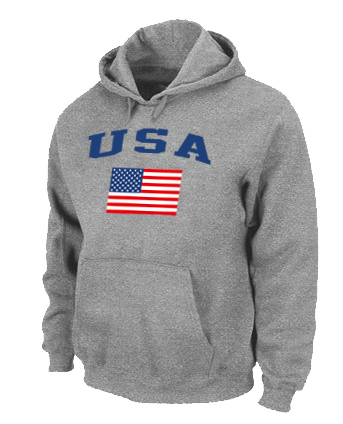 USA Olympics USA Flag Pullover Hoodie L.Grey
