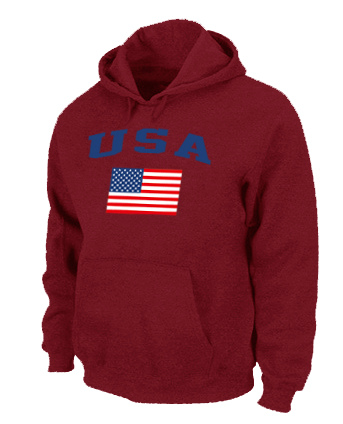 USA Olympics USA Flag Pullover Hoodie Red