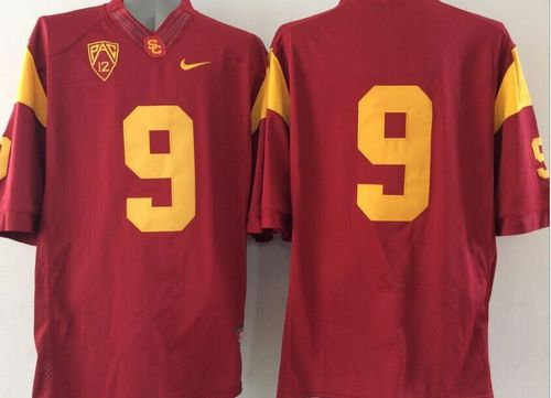 USC Trojans 9 Red PAC-12 C Patch NCAA Jersey