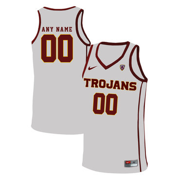 USC Trojans White Men's Customized Basketball Jersey