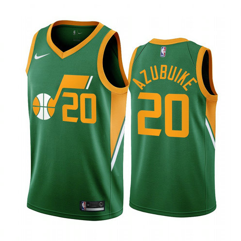 Utah Jazz #20 Udoka Azubuike Green NBA Swingman 2020-21 Earned Edition Jersey