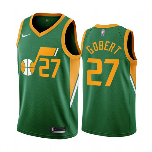 Utah Jazz #27 Rudy Gobert Green NBA Swingman 2020-21 Earned Edition Jersey