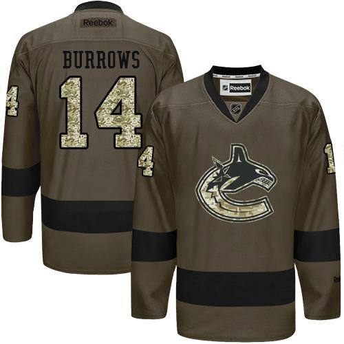 Vancouver Canucks 14 Alex Burrows Green Salute to Service NHL Jersey
