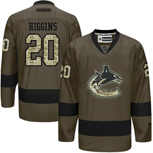Vancouver Canucks 20 Chris Higgins Green Salute to Service NHL Jersey