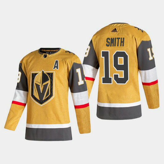 Vegas Golden Knights #19 Reilly Smith Men's Adidas 2020-21 Authentic Player Alternate Stitched NHL Jersey Gold