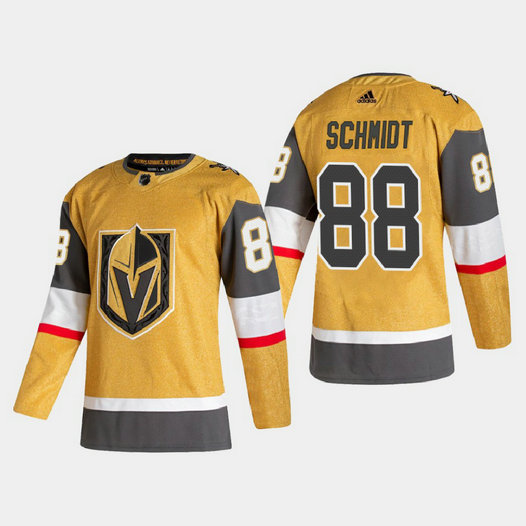 Vegas Golden Knights #88 Nate Schmidt Men's Adidas 2020-21 Authentic Player Alternate Stitched NHL Jersey Gold