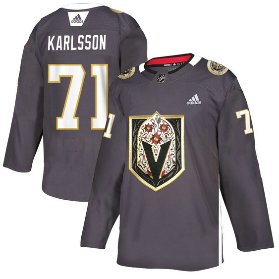 Vegas Golden Knights 71 William Karlsson Gray Dia De Los Muertos Adidas Jersey