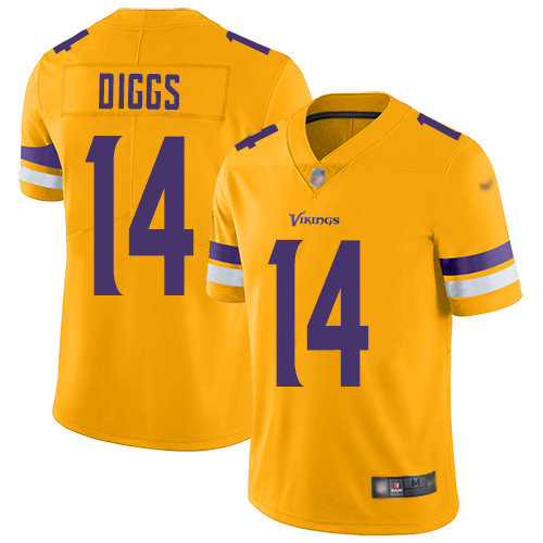 Vikings #14 Stefon Diggs Gold Youth Stitched Football Limited Inverted Legend Jersey