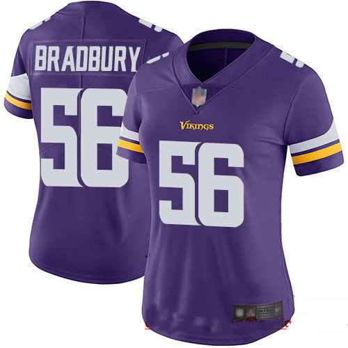 Vikings #56 Garrett Bradbury Purple Team Color Women's Stitched Football Vapor Untouchable Limited Jersey