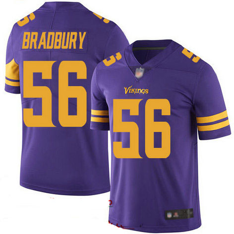 Vikings #56 Garrett Bradbury Purple Youth Stitched Football Limited Rush Jersey