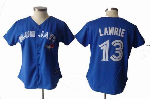 WOMEN 2012 Toronto Blue Jays #13 Brett Lawrie blue cool base jersey