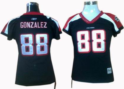 WOMEN Atlanta Falcons 88# Tony Gonzalez Jerseys Black