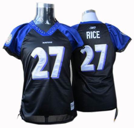 WOMEN Baltimore Ravens #27 Ray Rice Jerseys black
