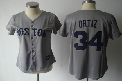 WOMEN Boston Red Sox #34 David Ortiz Jersey gray