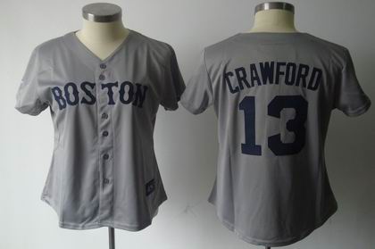 WOMEN Boston Red Sox 13# Carl Crawford jerseys gray