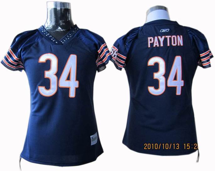 WOMEN Chicago Bears #34 Walter Payton Jerseys blue