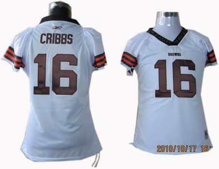 WOMEN Cleveland Browns #16 Joshua Cribbs jersey white