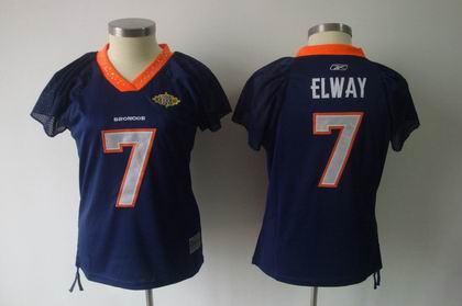 WOMEN Denver Broncos 7# John Elway Throwback blue Jerseys