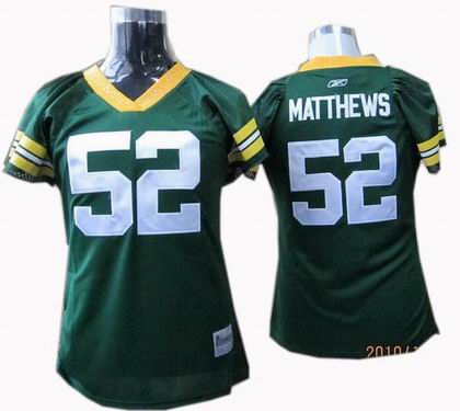 WOMEN Green Bay Packers #52 Clav Matthews jerseys green