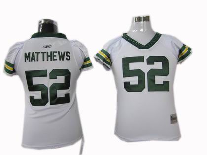 WOMEN Green Bay Packers #52 Clav Matthews jerseys white