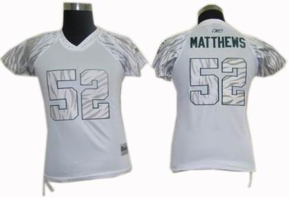 WOMEN Green Bay Packers #52 Clav Matthews jerseys white Screenprinted