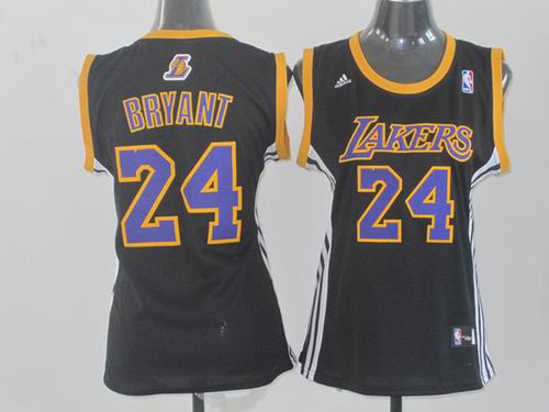 WOMEN Los Angeles Lakers 24# Kobe Bryant BLACK Jersey