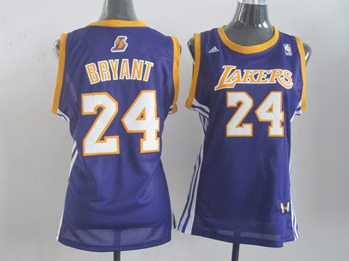 WOMEN Los Angeles Lakers 24# Kobe Bryant purple Jersey