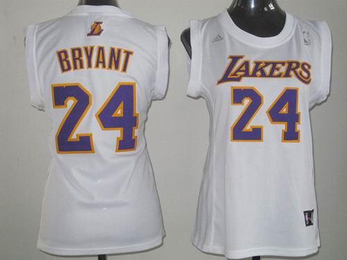 WOMEN Los Angeles Lakers 24# Kobe Bryant white Jersey