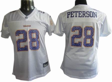 WOMEN Minnesota Vikings #28 Adrian Peterson Jerseys White