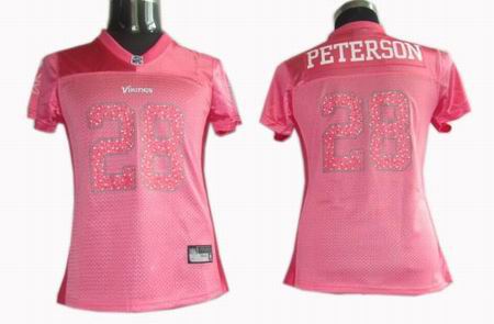 WOMEN Minnesota Vikings #28 Adrian Peterson jerseys pink