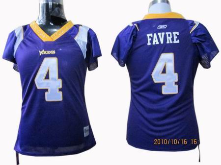 WOMEN Minnesota Vikings #4 Brett Favre jerseys purple